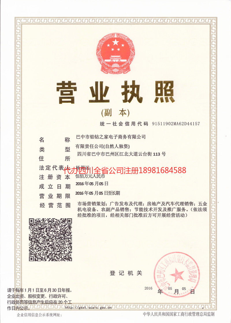 武胜武胜铂钻之家电子商务有限公司