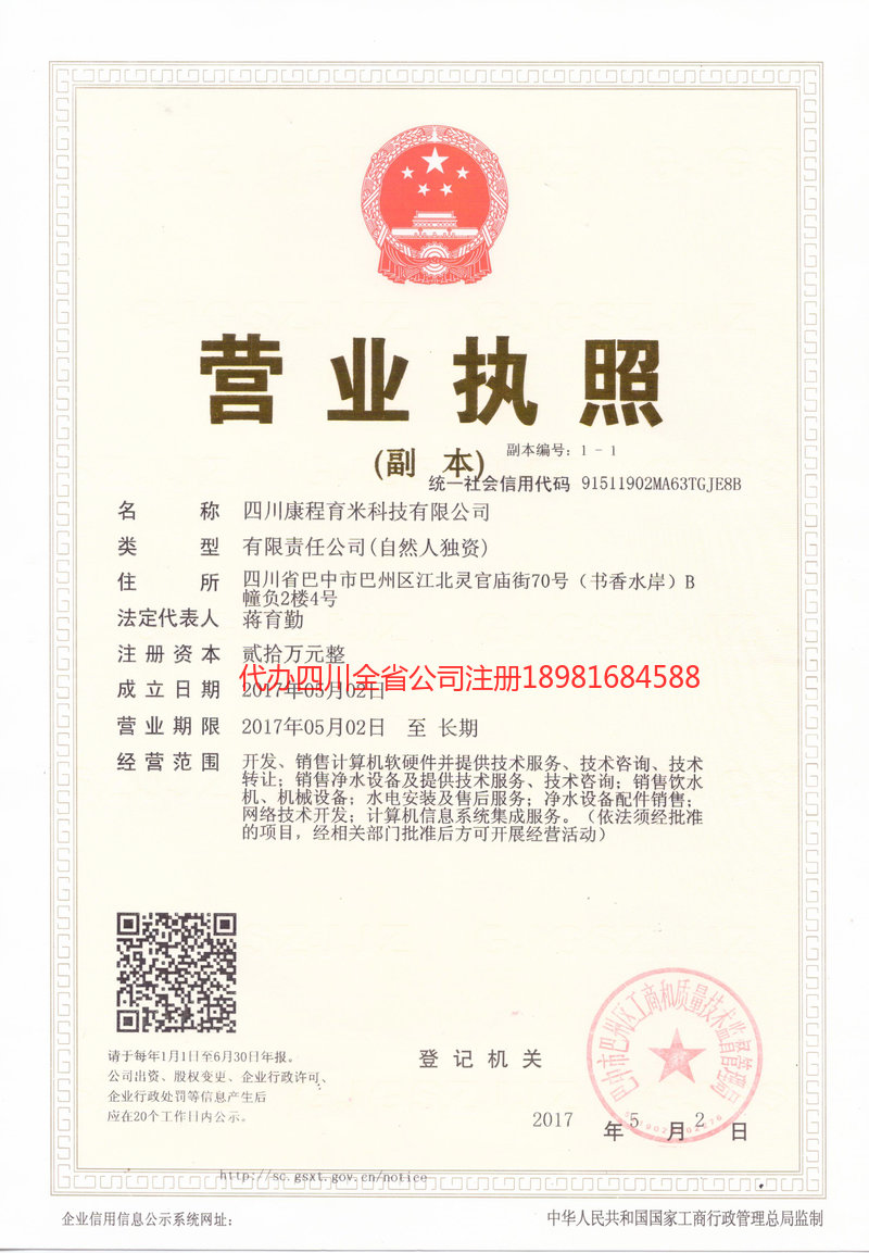 武胜武胜康程育米科技有限公司